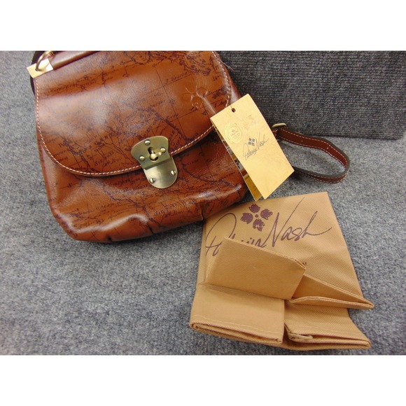 Patricia Nash Handbags - Patricia Nash Veneto Crossbody Bag Riot Rust Signature Map Print Travel Boho New